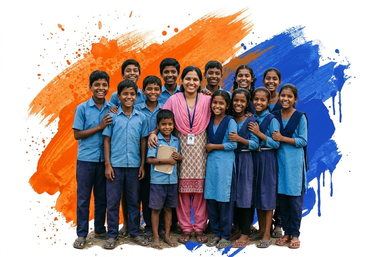 Children with PMR Welfare Foundation volunteer